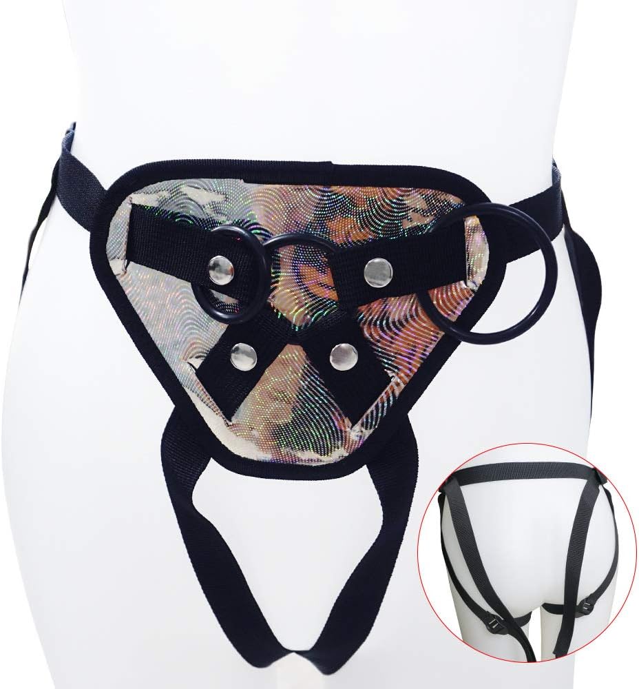 Dương vật giả trong suốt kèm dây đeo kim tuyến hấp dẫn