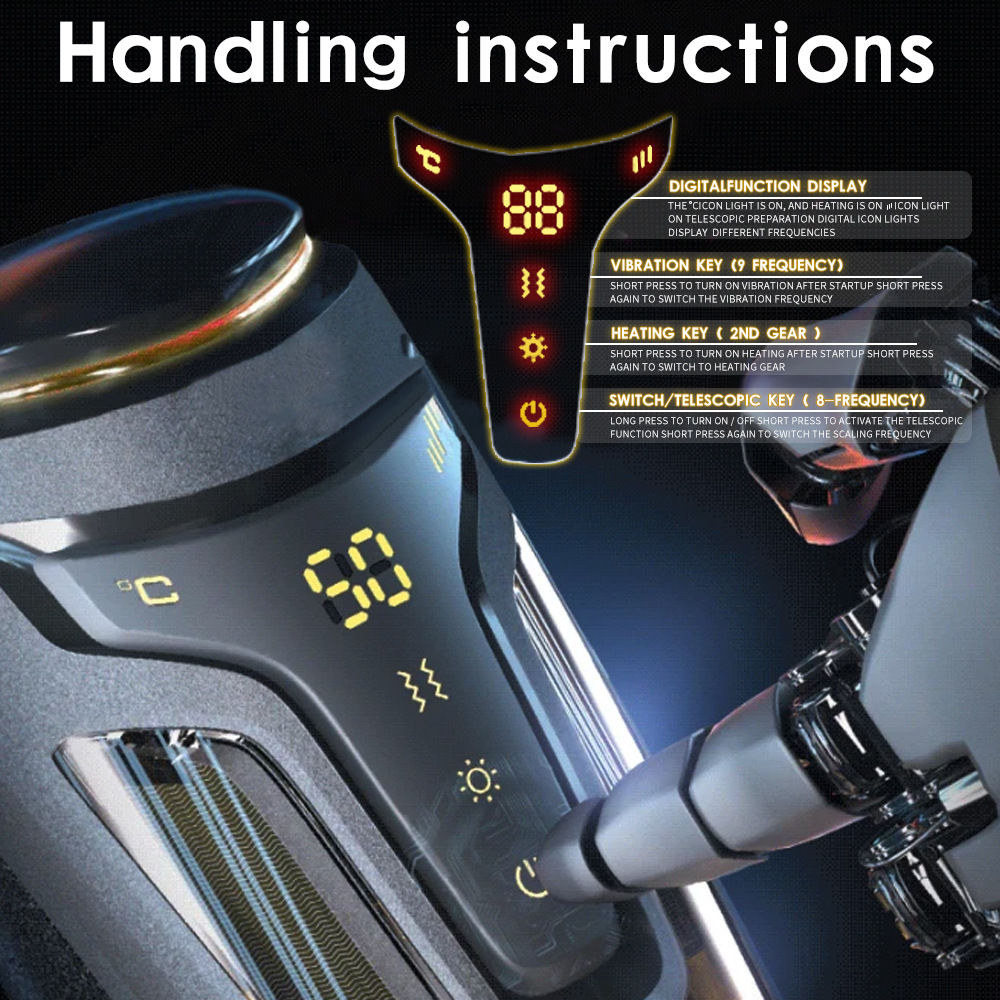 Máy thủ dâm nam siêu cấp rung rên thụt sưởi ấm màn hình LED JIUUY