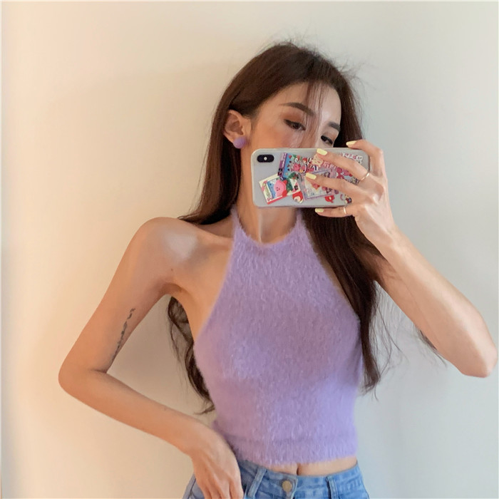 Áo Croptop len trơn
