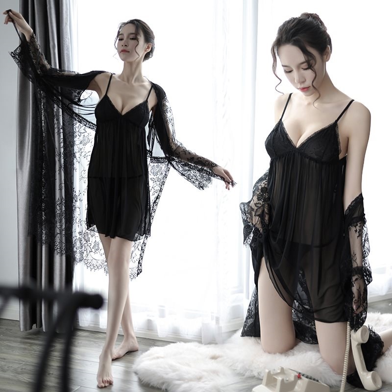 Váy ngủ kèm choàng voan mềm sang trọng