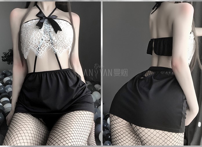 Bộ ngủ chân váy áo ren thư ký sexy