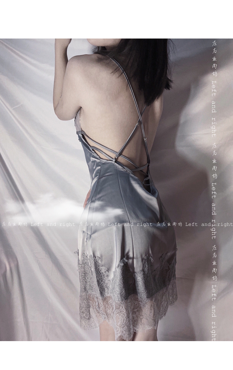 Váy ngủ lụa ngực hoa Quảng Châu