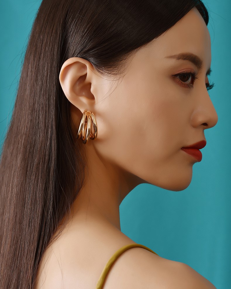 Bông tai nữ 3 vòng tròn