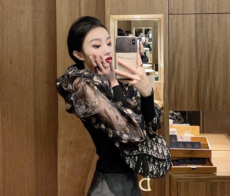 Áo dài tay trong suốt bồng