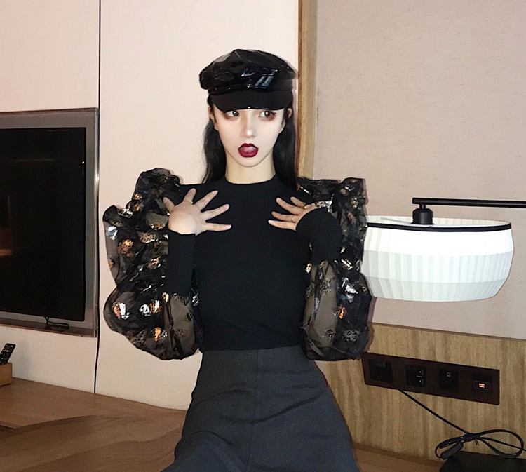 Áo dài tay trong suốt bồng