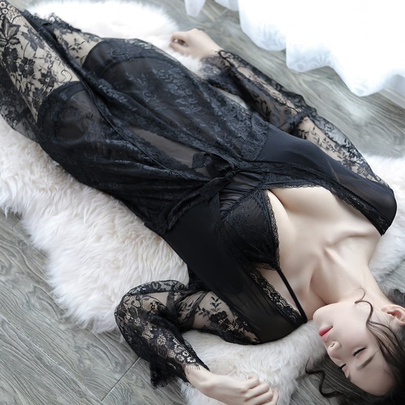 Váy ngủ kèm choàng voan mềm sang trọng