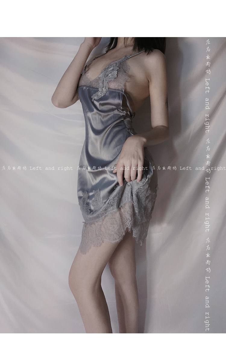 Váy ngủ lụa ngực hoa Quảng Châu