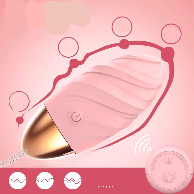 Trứng rung không dây xoắn hồng sạc Pin USB