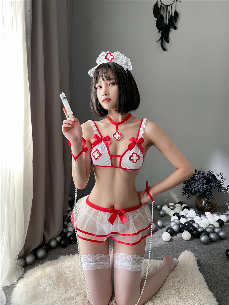 Đồ ngủ Cosplay y tá 2 mảnh mỏng