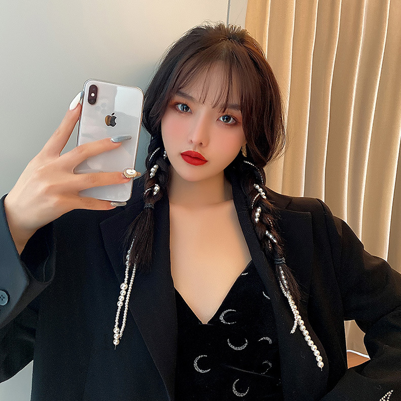 Cài tóc ngọc trai dài băng đô đa năng