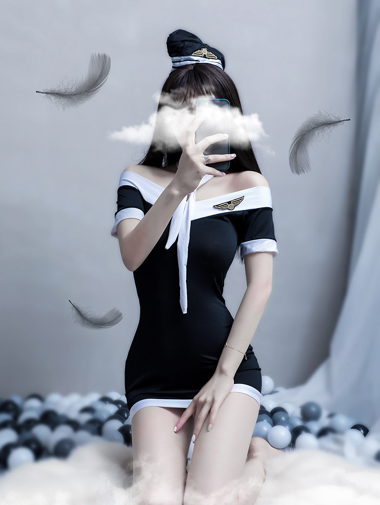 Váy ngủ sexy Cosplay hải quân đen