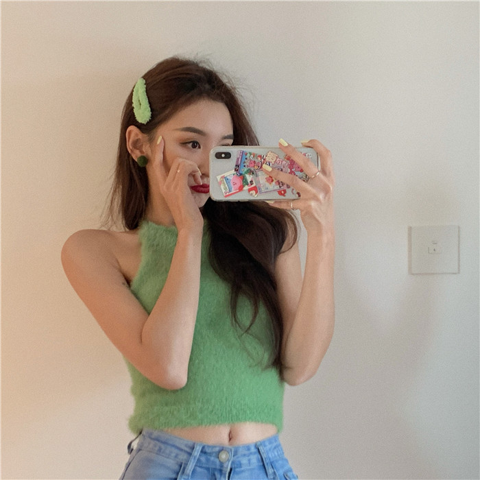Áo Croptop len trơn