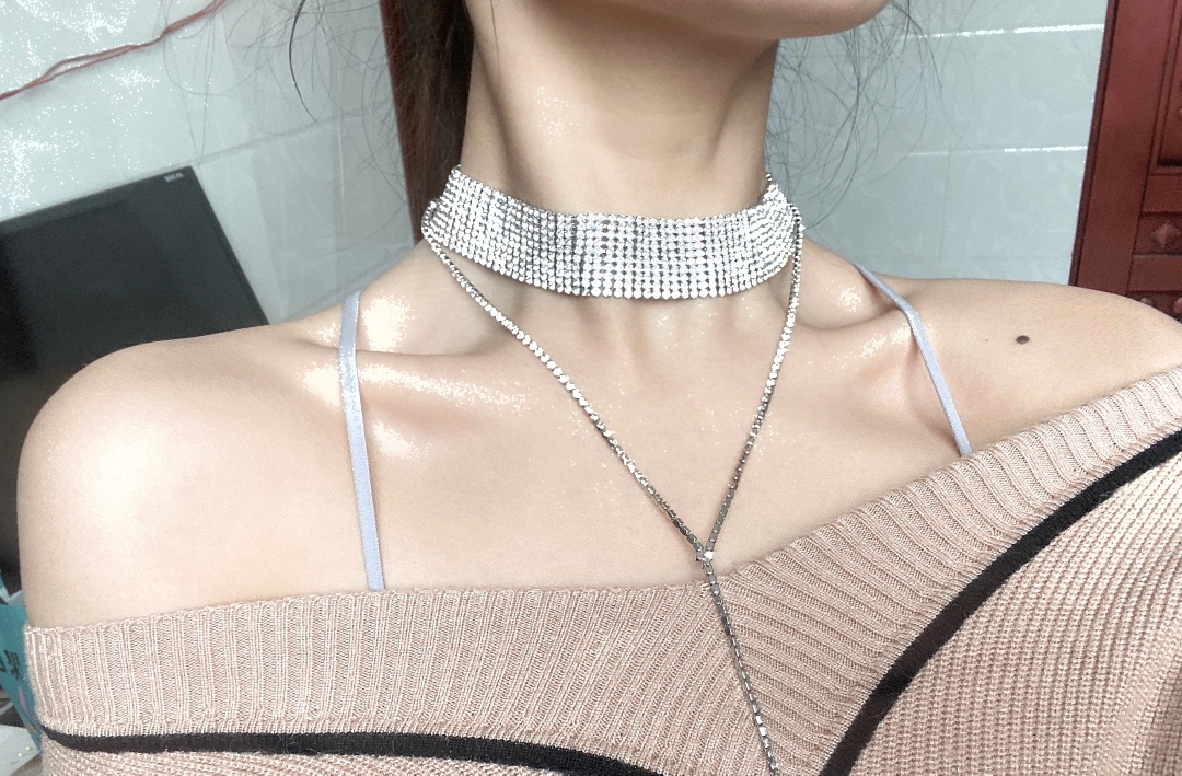 Dây chuyền kim cương kèm vòng cổ