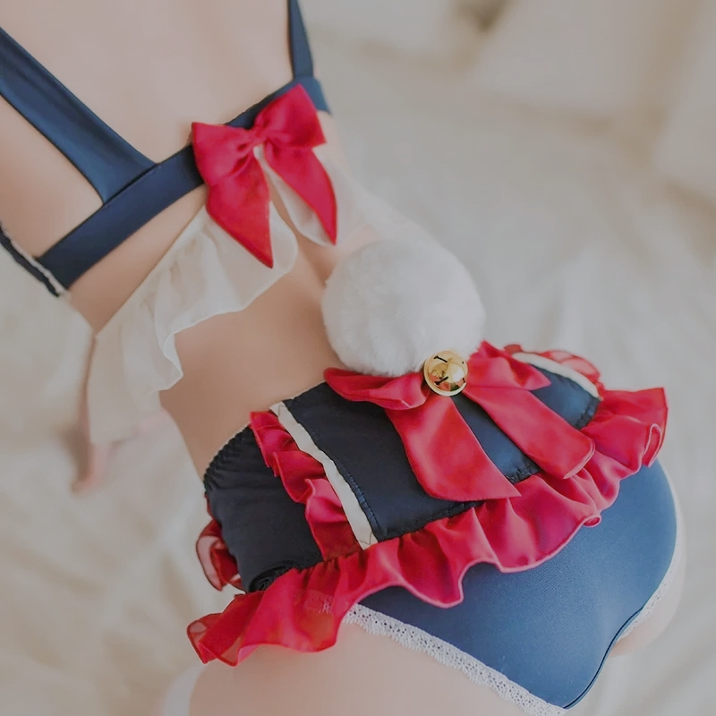 Đồ ngủ Cosplay giúp việc 2 mảnh nơ ngực