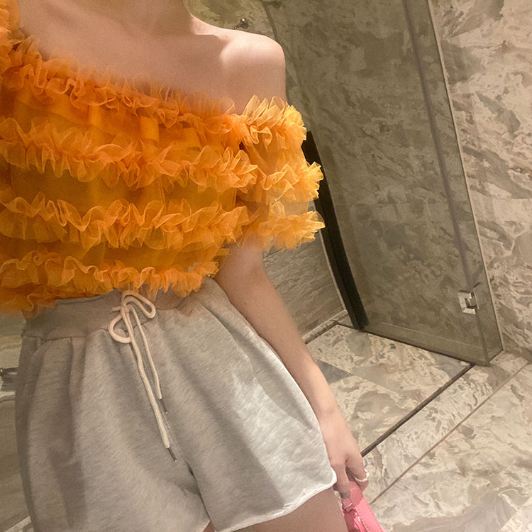 Áo ren hở vai tầng cộc tay gợi cảm