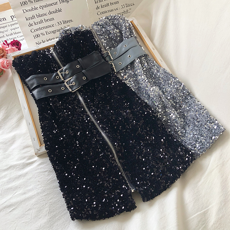 Váy body đi tiệc óng ánh kèm đai thắt Quảng Châu cao cấp