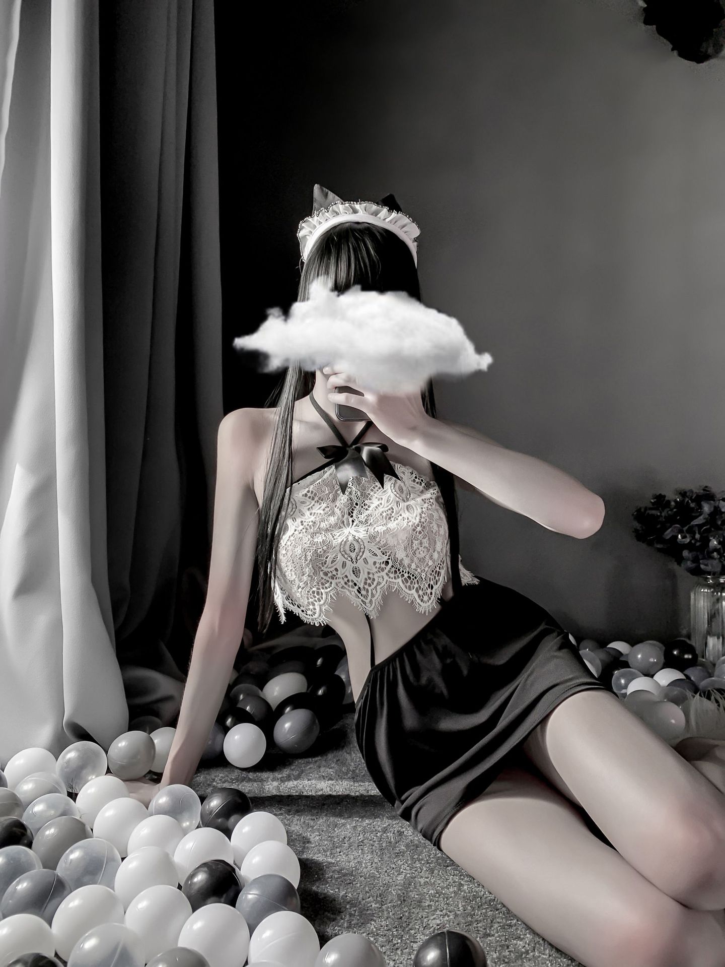 Bộ ngủ chân váy áo ren thư ký sexy