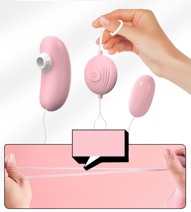 Trứng rung 2 đầu có hút bú liếm điểm G