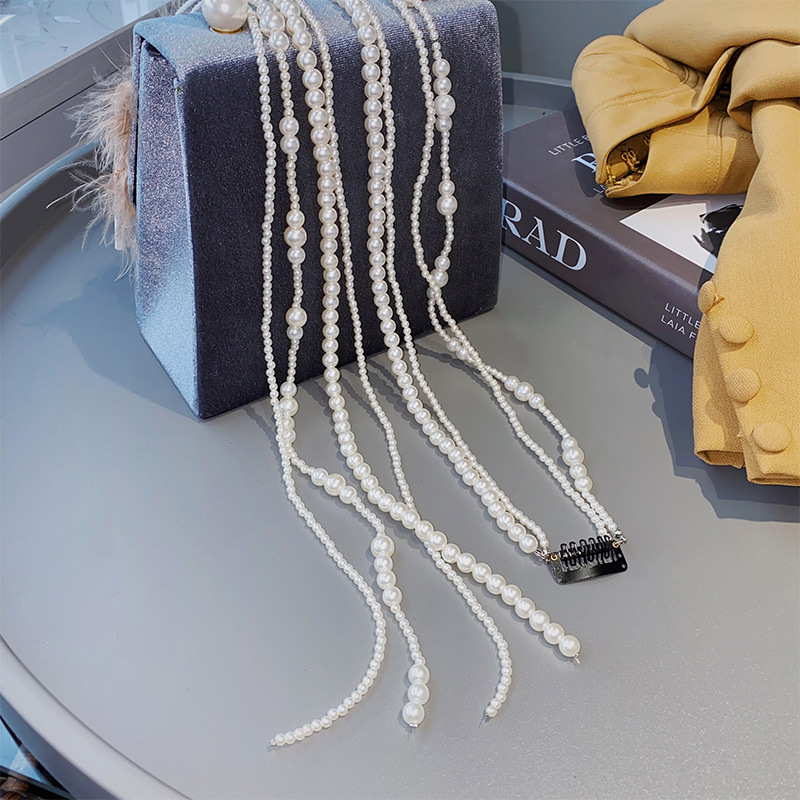 Cài tóc ngọc trai dài băng đô đa năng