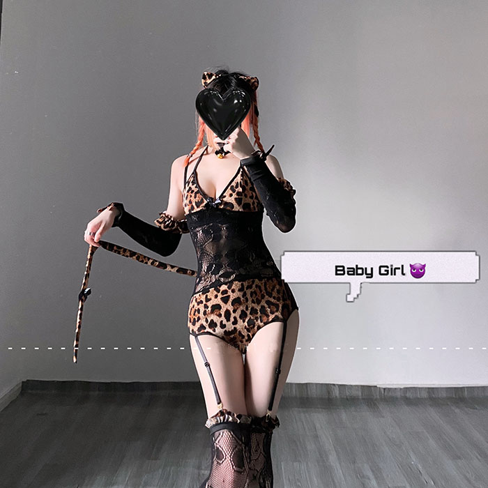 Jum báo kèm găng tay có đuôi đồ ngủ cosplay sexy