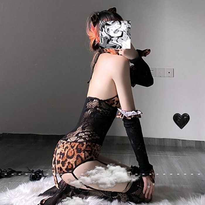 Jum báo kèm găng tay có đuôi đồ ngủ cosplay sexy