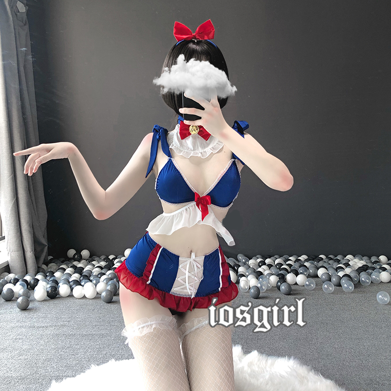 Đồ ngủ Cosplay giúp việc 2 mảnh nơ ngực