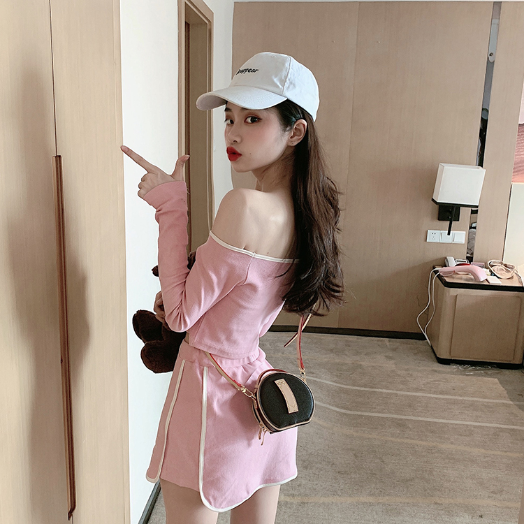 Set thể thao trơn hở bụng dài tay