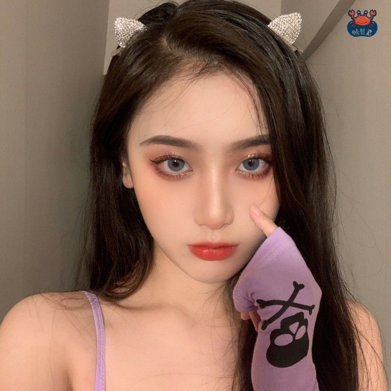 Kẹp tóc tai mèo đính đá