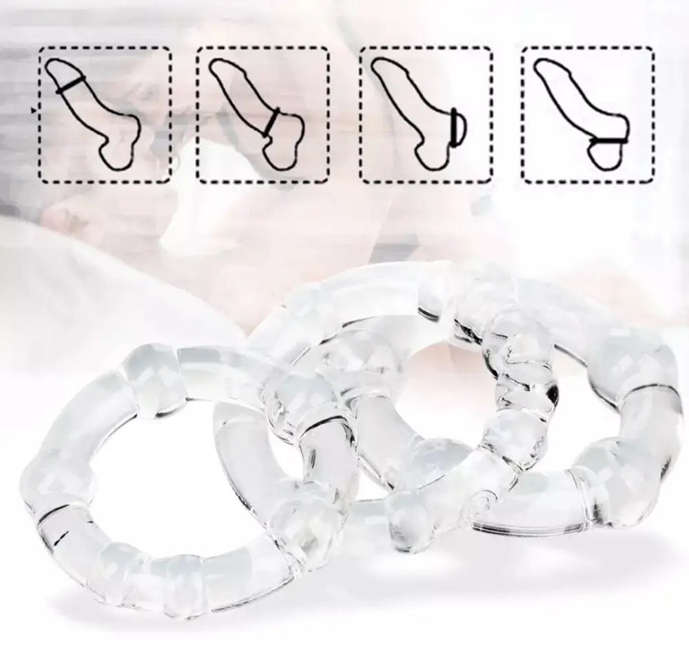 Vòng đeo Stay Hard Beaded Cockrings trong suốt