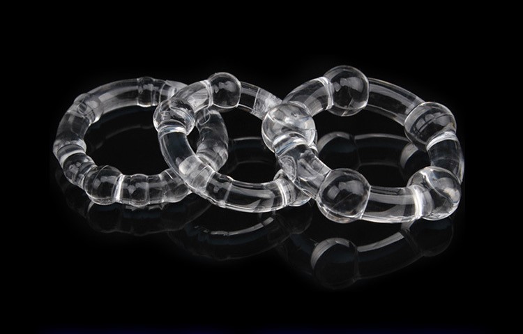Vòng đeo Stay Hard Beaded Cockrings trong suốt