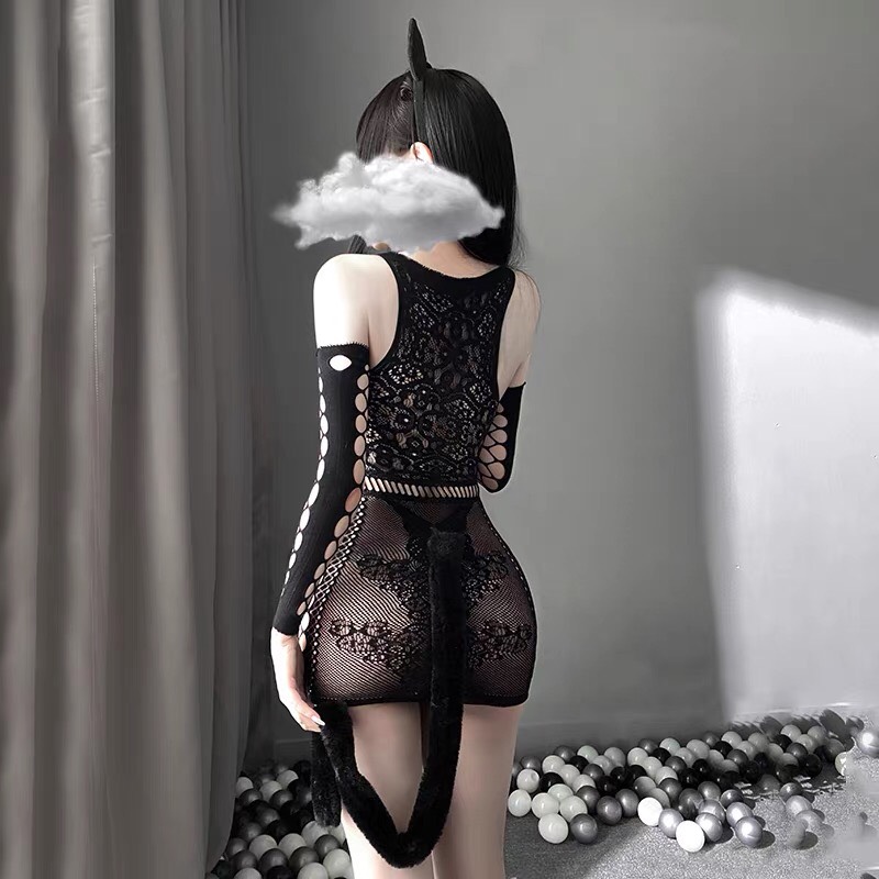 Cosplay bó sát đan ngực có găng tay