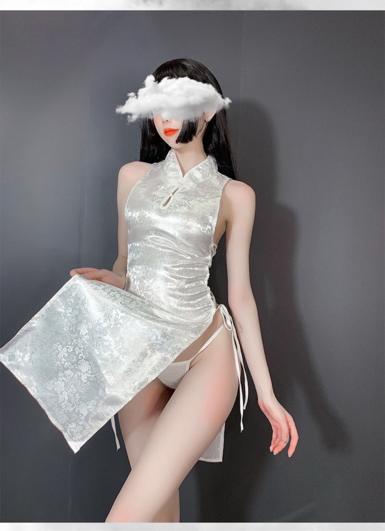 Váy ngủ sườn xám dây hông quyến rũ