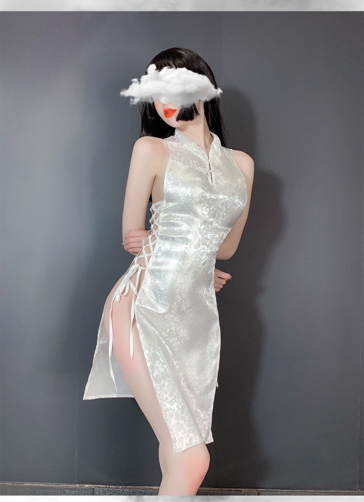 Váy ngủ sườn xám dây hông quyến rũ