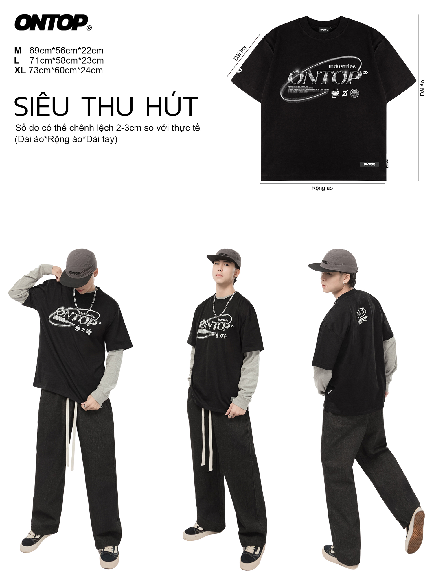 Áo thun đen nam ONTOP