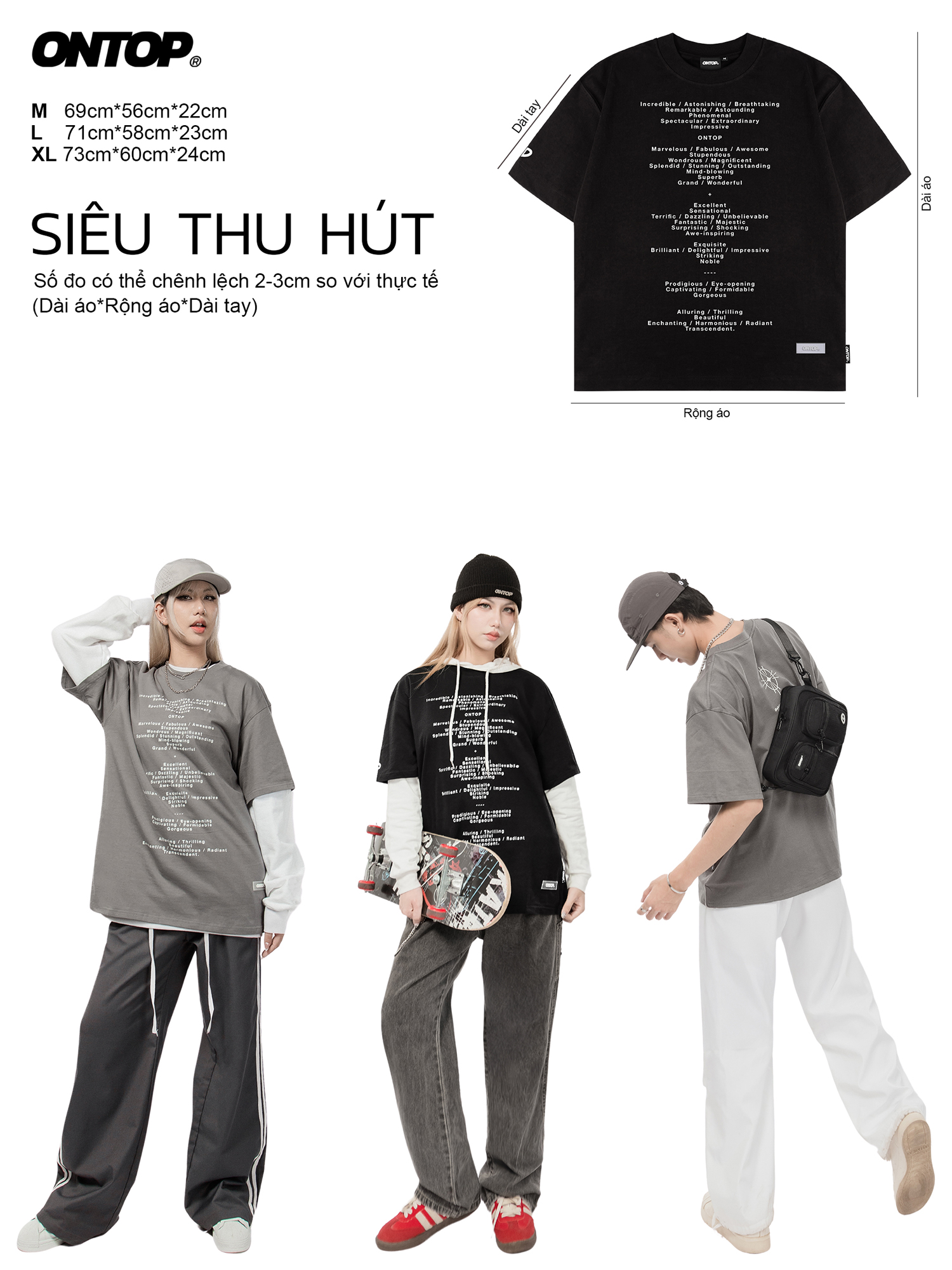 Áo thun in chữ ONTOP