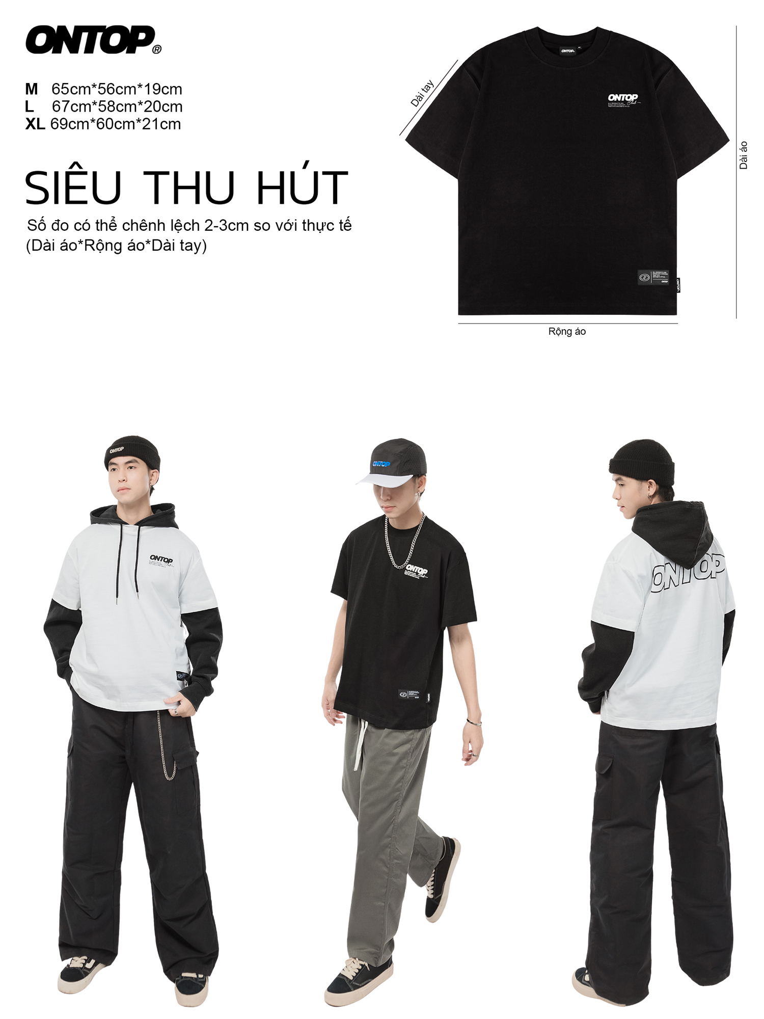 Áo thun in chữ sau lưng ONTOP