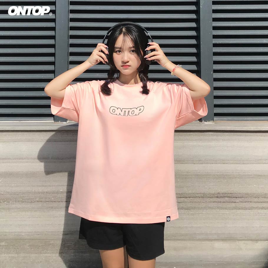 Áo thun local brand đẹp ONTOP hồng pastel