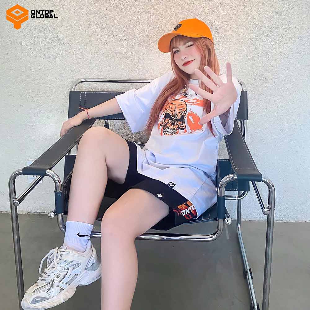 Áo thun nam nữ form rộng màu trắng