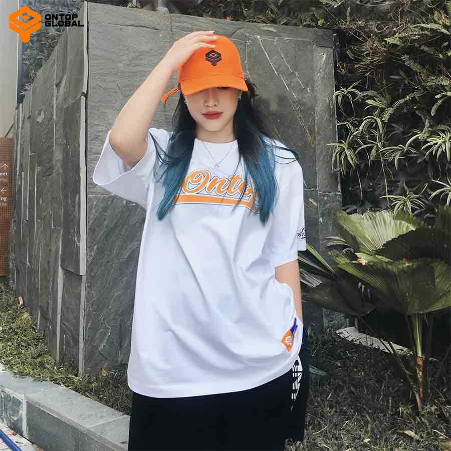 áo thun nam nữ form rộng màu trắng