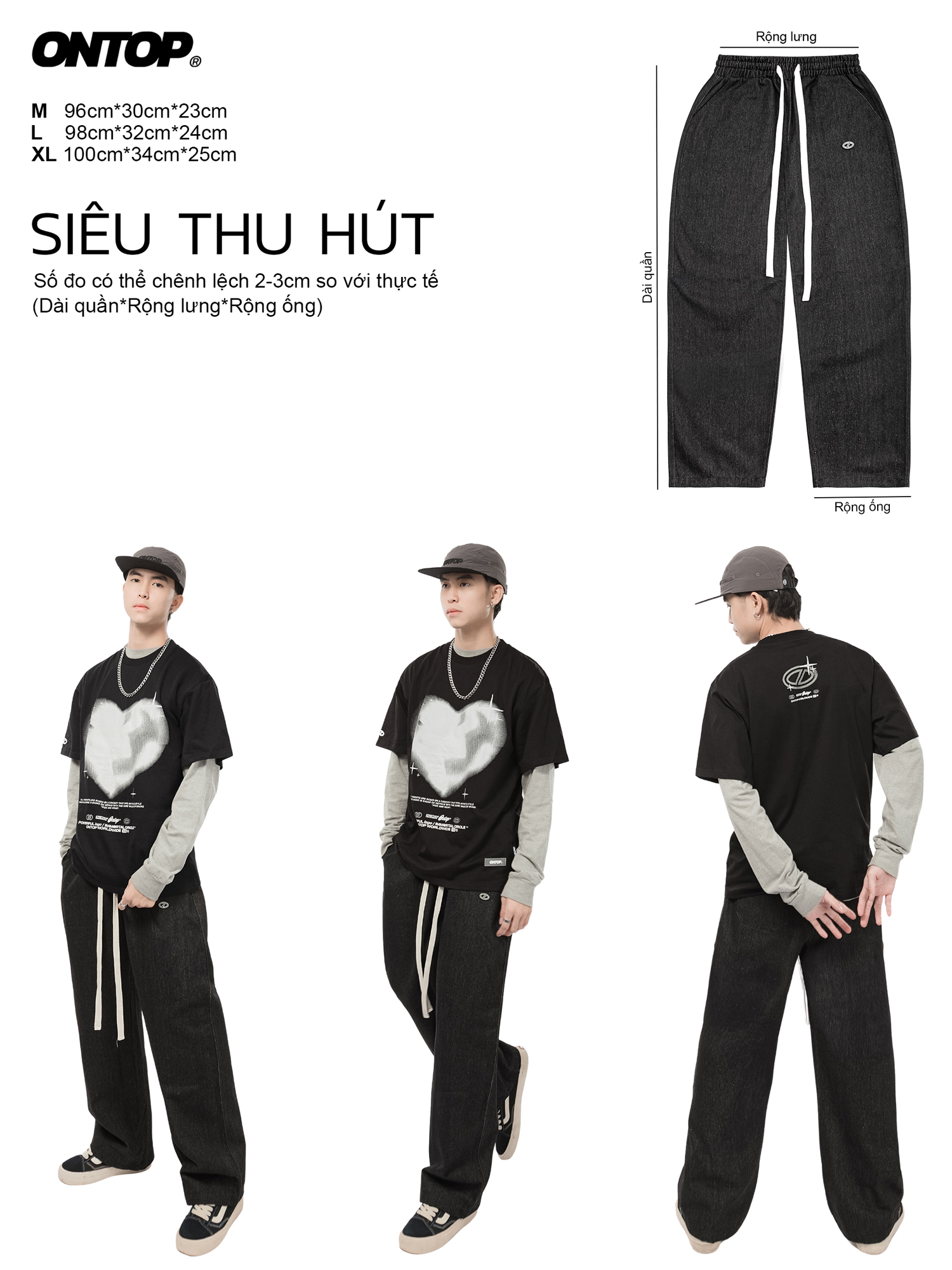 Quần jean ống suông nam ONTOP