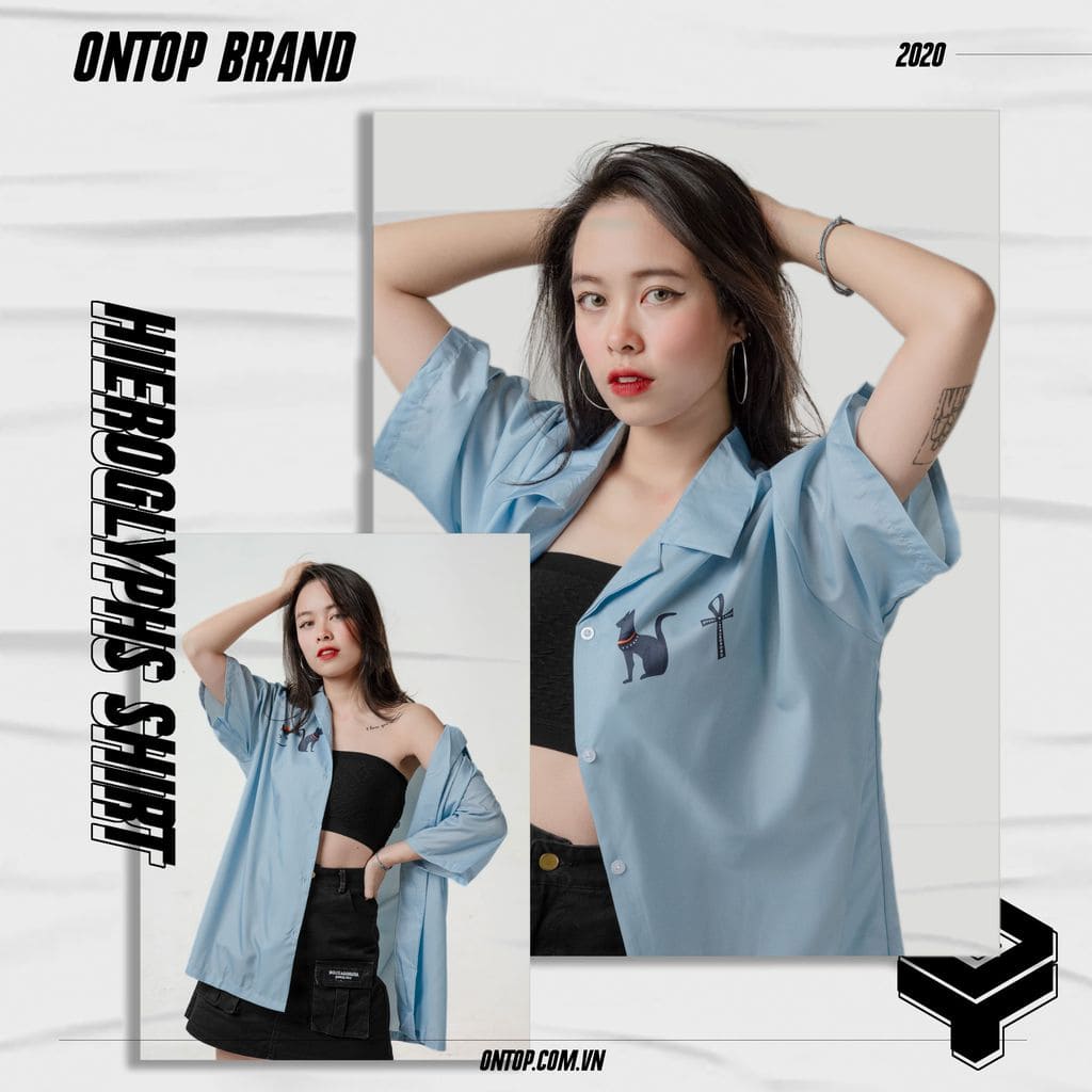 Áo sơ mi Local Brand ONTOP Shirt Hieroglyphs