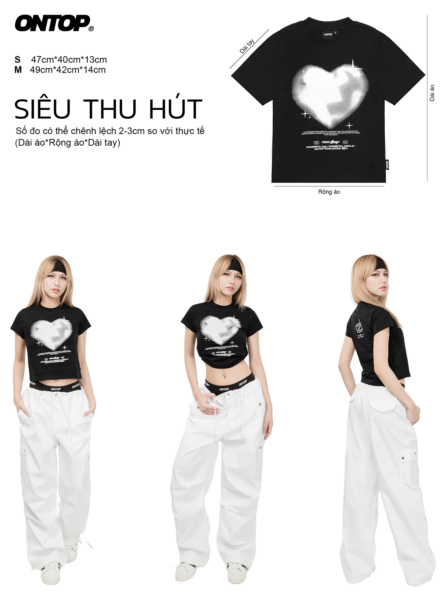 Áo baby tee đen ONTOP