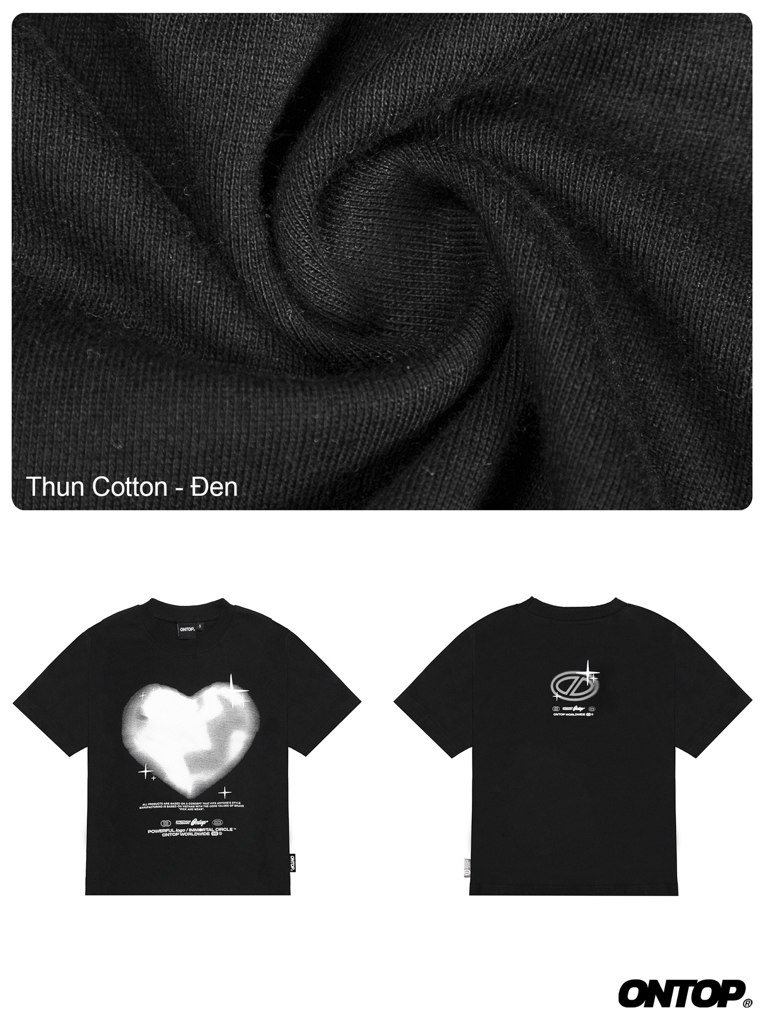 Áo baby tee đen ONTOP