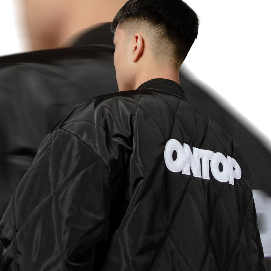 áo khoác bomber nam đẹp local brand ontop màu đen