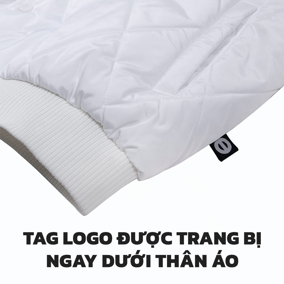 áo khoác bomber nữ form rộng local brand ontop màu trắng