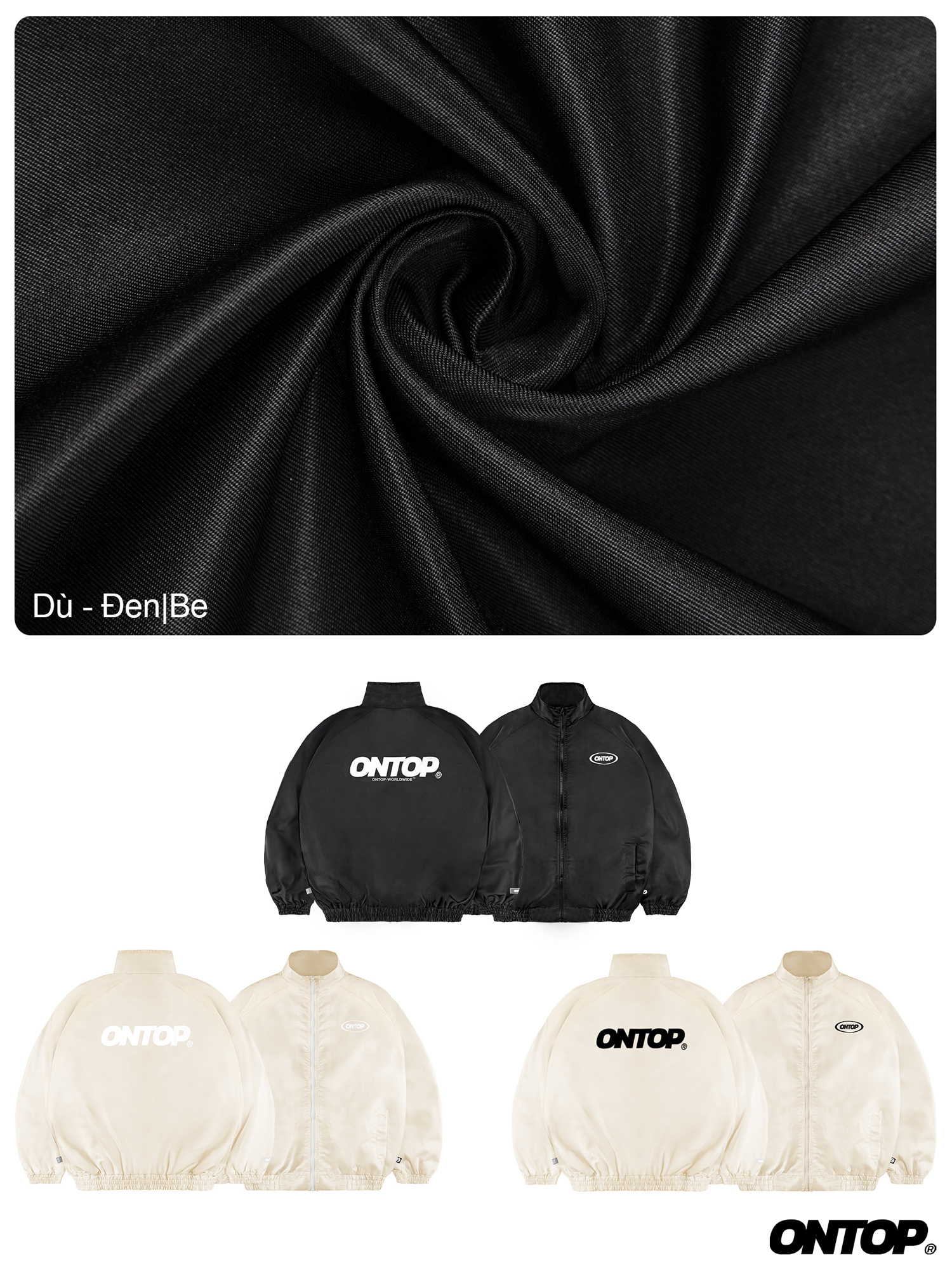 Áo khoác dù cổ trụ ONTOP