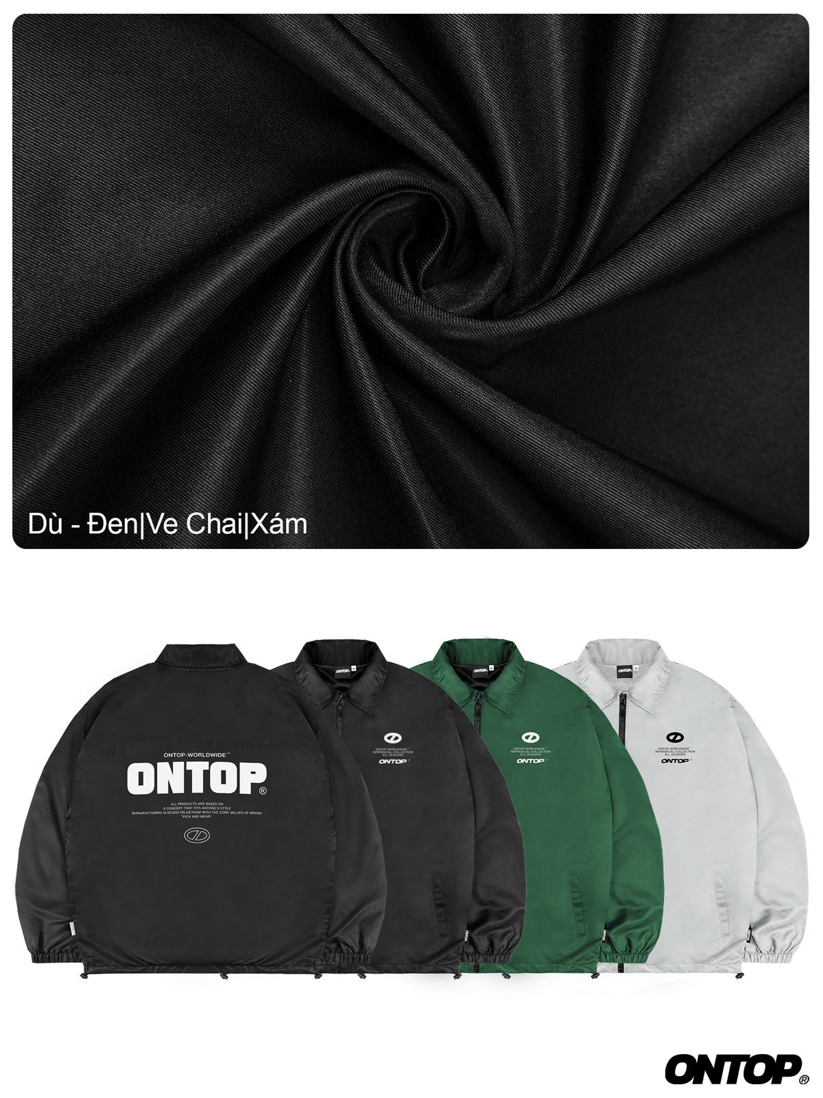 Áo khoác dù form rộng Ontop