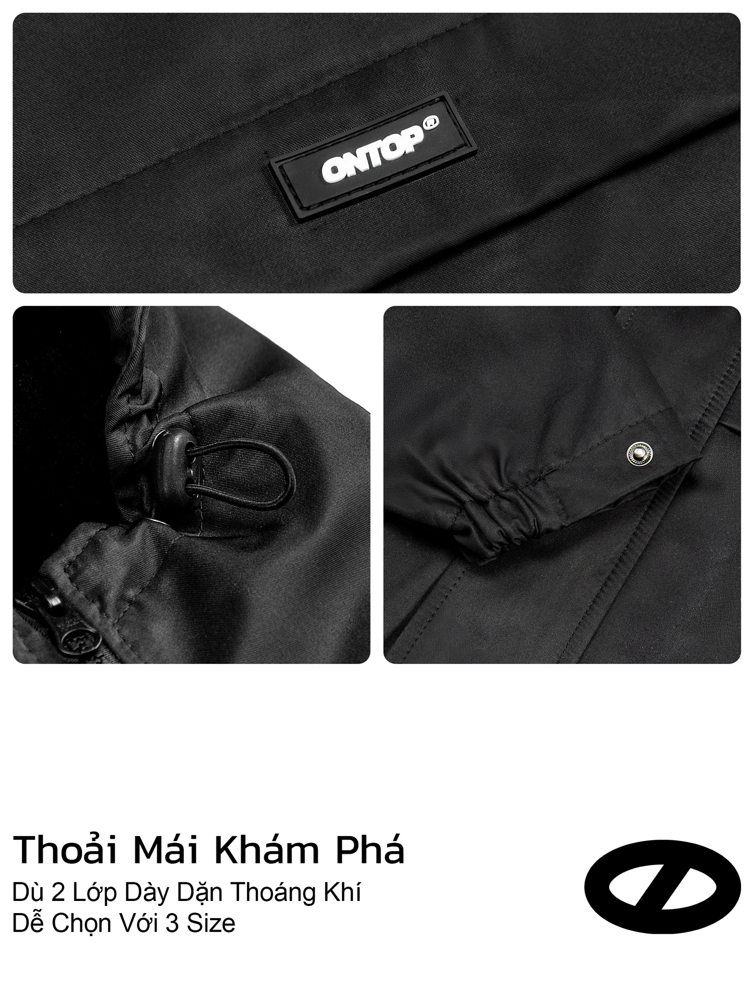 Áo khoác dù gió nam ONTOP