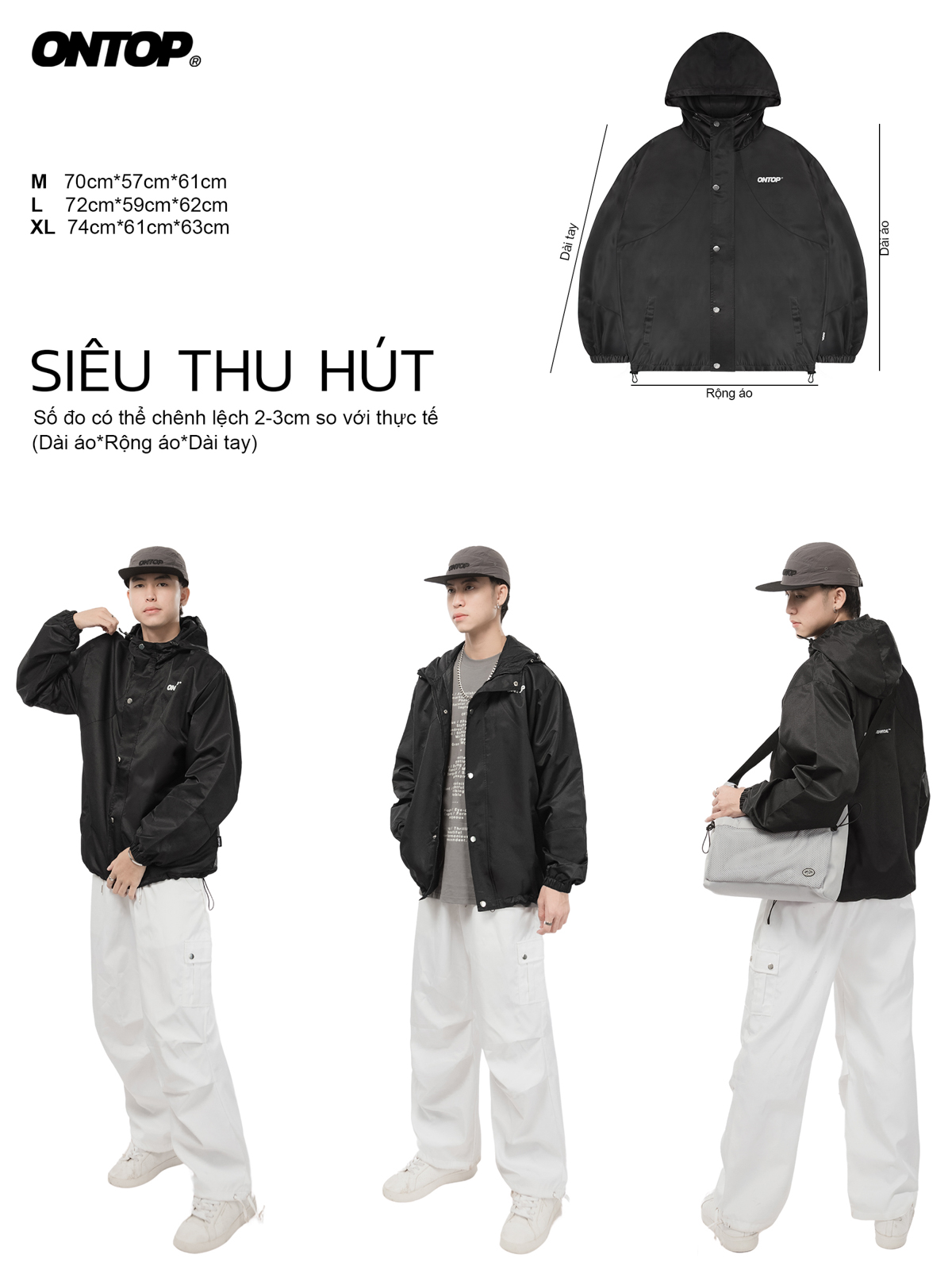 Áo khoác dù local brand có mũ ONTOP