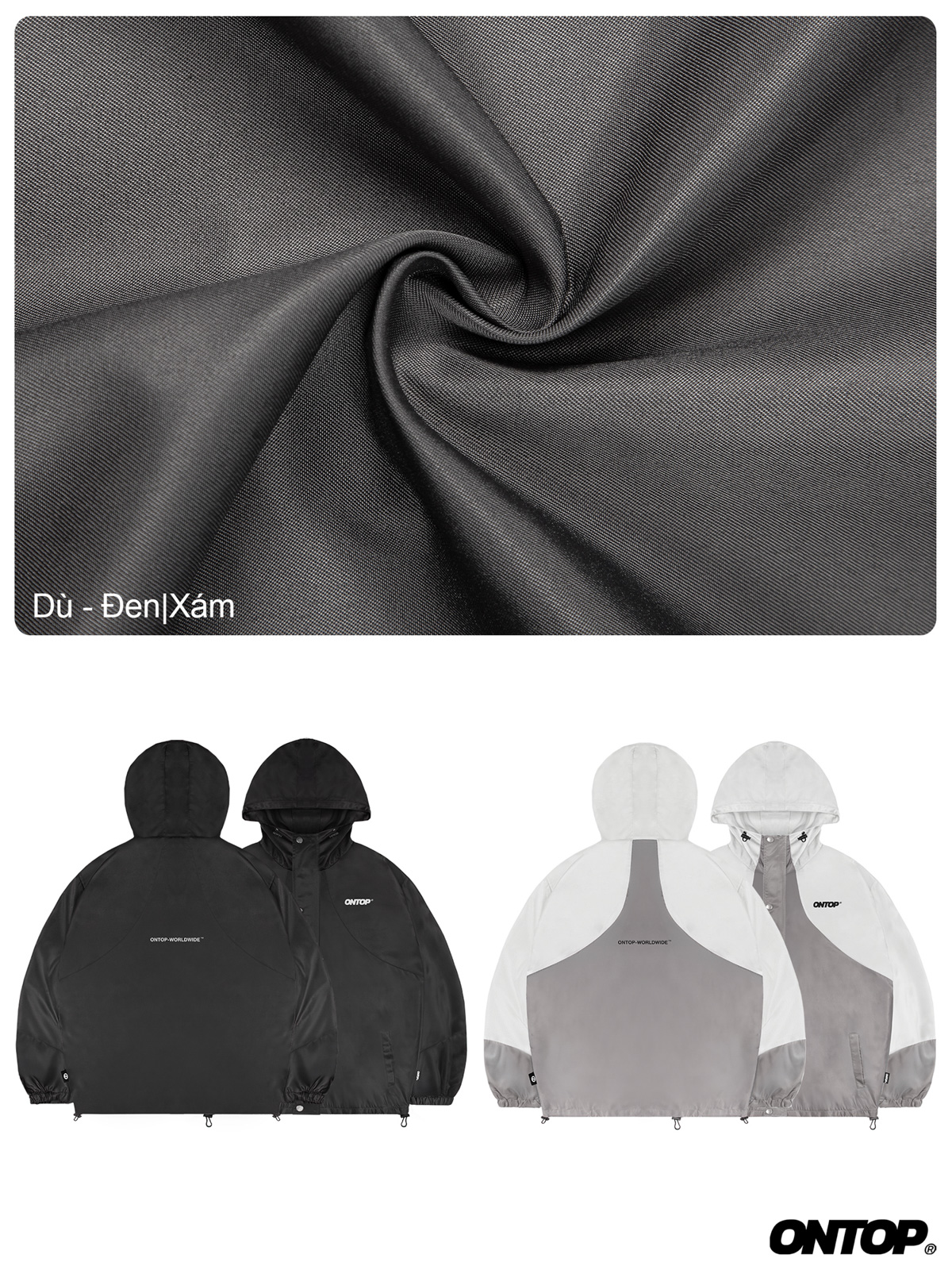 Áo khoác dù local brand có mũ ONTOP